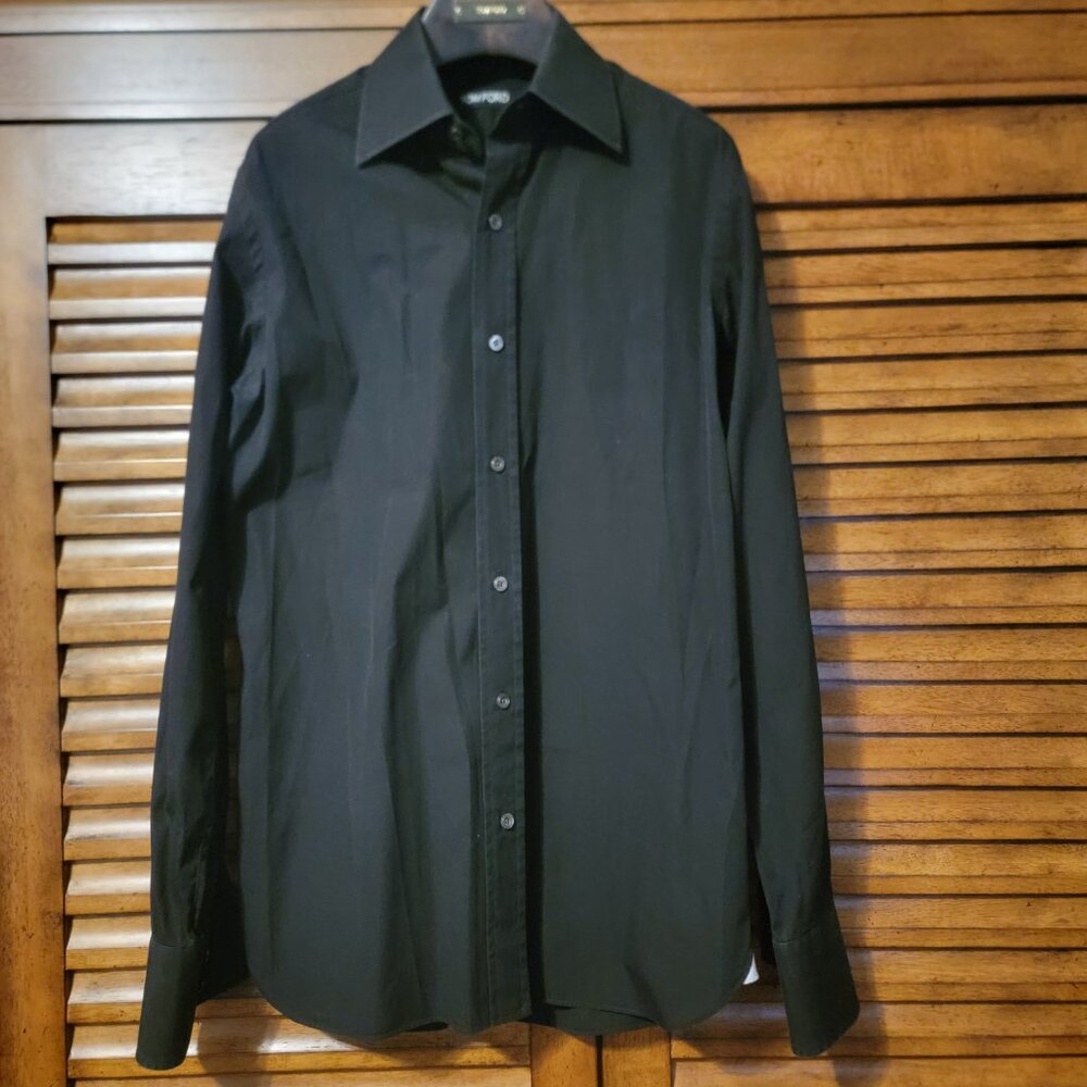 TOM FORD MENS SHIRT LONG SLEEVEES Black SZ 40 x 15.75